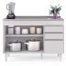 Balcão Gabinete com Pia Inox 120cm Michigan Branco - Lumil - 3