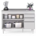 Ver imagem 4 de Balcão Gabinete com Pia Inox 120cm Michigan Branco - Lumil