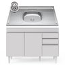 Balcão Gabinete com Pia Inox 120cm Michigan Branco - Lumil - 2