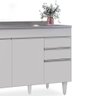 Balcão Gabinete com Pia Inox 120cm Michigan Branco - Lumil - 5