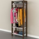 Ver imagem 1 de Closet Modulado Aberto com 4 Prateleiras Multiuso 69cm Az1025 Tecno Mobili - Nogal/branco