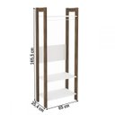 Ver imagem 3 de Closet Modulado Aberto com 4 Prateleiras Multiuso 69cm Az1025 Tecno Mobili - Nogal/branco