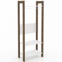 Ver imagem 2 de Closet Modulado Aberto com 4 Prateleiras Multiuso 69cm Az1025 Tecno Mobili - Nogal/branco