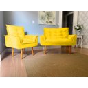 Ver imagem 2 de Kit 02 Poltronas Opala 1 Namoradeira 1 Puff Opala Bela-móveis:amarelo