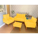 Ver imagem 1 de Kit 02 Poltronas Opala 1 Namoradeira 1 Puff Opala Bela-móveis:amarelo