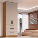 Ver imagem 1 de Guarda Roupa Modular 2 Portas 3 Gavetas 90cm MDF Altezza Trend Belmax:Freijó/Off White