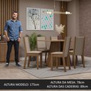 Ver imagem 3 de Conjunto Sala de Jantar Mesa Tampo de Madeira 6 Cadeiras Rustic/bege Wendy Madesa