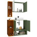 Ver imagem 4 de Gabinete Banheiro Cuba e Espelheira Lizzi Pistache/naturalle B02 - Mpozenato