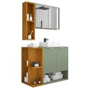 Ver imagem 1 de Gabinete Banheiro Cuba e Espelheira Lizzi Pistache/naturalle B02 - Mpozenato