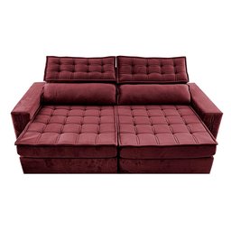 Sofá Retrátil e Reclinável 2,35m Cama inBox Big Star com SoftGel D40 Velupluma Vinho - 5