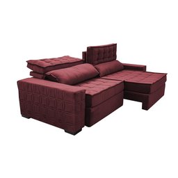 Sofá Retrátil e Reclinável 2,35m Cama inBox Big Star com SoftGel D40 Velupluma Vinho - 7