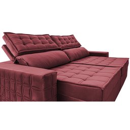 Sofá Retrátil e Reclinável 2,35m Cama inBox Big Star com SoftGel D40 Velupluma Vinho - 4