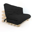 Ver imagem 1 de Sofa Cama Futon Oriental King Preto Madeira Maciça Pinus Natural sem Pintura