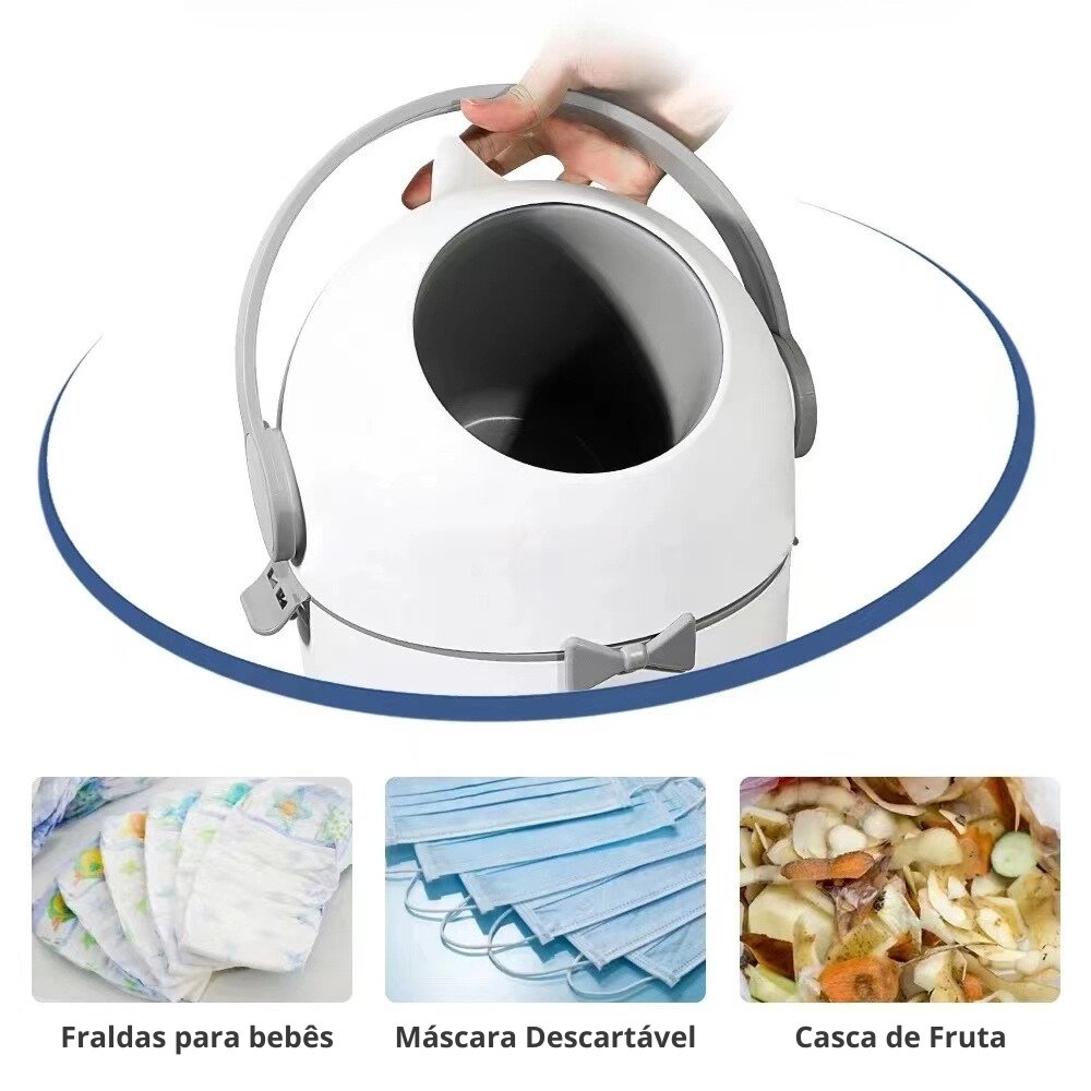 Lixeira Anti Odor para Fraldas Resíduos Cozinha Banheiro Pet - 3