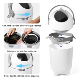 Lixeira Anti Odor para Fraldas Resíduos Cozinha Banheiro Pet - 4
