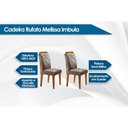 Ver imagem 3 de Conjunto: Mesa Sala Jantar Londrina Tampo Madeirado c/ Vidro 180cm + 6 Cadeiras Melissa Imbuia/Bege
