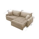 Ver imagem 3 de Sofá Cama Linho em Madeira Eucalipto 240cm Braço 20cm Arizona Meu Sofá Online