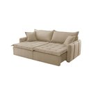 Ver imagem 2 de Sofá Cama Linho em Madeira Eucalipto 240cm Braço 20cm Arizona Meu Sofá Online