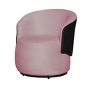 Ver imagem 2 de Poltrona Organica Beatriz Suede Rosa C/ Composê Corano Preto - Lm Decor