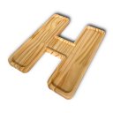 Ver imagem 2 de Petisqueira Letra H Tabua com Rebaixo Madeira Pinus Cesta Presente Decoração Mesa Posta - Woodspot