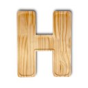 Ver imagem 1 de Petisqueira Letra H Tabua com Rebaixo Madeira Pinus Cesta Presente Decoração Mesa Posta - Woodspot