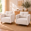 Ver imagem 1 de Kit 2 Poltronas Decorativas para Sala Aviv Boucle Persa Premium Bege