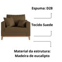 Ver imagem 7 de Kit 02 Poltrona Decorativa Beny Pés Base em Madeira Suede Cor:marrom