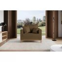 Ver imagem 5 de Kit 02 Poltrona Decorativa Beny Pés Base em Madeira Suede Cor:marrom