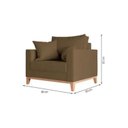 Ver mais imagens de Kit 02 Poltrona Decorativa Beny Pés Base em Madeira Suede Cor:marrom