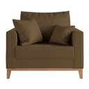 Ver imagem 1 de Kit 02 Poltrona Decorativa Beny Pés Base em Madeira Suede Cor:marrom