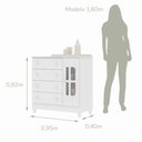 Ver mais imagens de Quarto de Bebê Gabrielle Guarda Roupa 4 Portas com Gavetas Cômoda Infantil 4 Gavetas com Porta