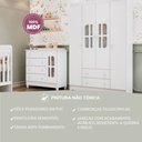 Ver imagem 2 de Quarto de Bebê Gabrielle Guarda Roupa 4 Portas com Gavetas Cômoda Infantil 4 Gavetas com Porta