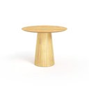 Ver imagem 1 de Mesa de Jantar Redonda 100cm Scandi 4 Lugares Lamina Natural de Madeira Damasco
