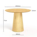 Ver imagem 4 de Mesa de Jantar Redonda 100cm Scandi 4 Lugares Lamina Natural de Madeira Damasco