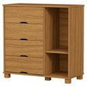 Ver imagem 6 de Guarda Roupa Solteiro 3 Portas Comoda 4 Gavetas Mdf Bela Nature Off Decmade
