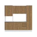 Ver imagem 2 de Cozinha Compacta com Kit Forno Celeste Kappesberg 100% Mdf Branco/nogueira 240cm