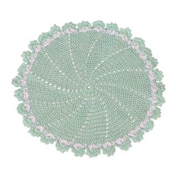 Jogo Americano Crochê Barroco Verde Claro 42cm - 1