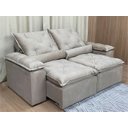 Ver imagem 5 de Sofá 3 Lugares Retrátil e Reclinável 2,00 Metros Alpoim Estofados Bege 201 Athenas