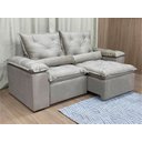 Ver imagem 3 de Sofá 3 Lugares Retrátil e Reclinável 2,00 Metros Alpoim Estofados Bege 201 Athenas