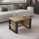 Ver imagem 1 de Mesa de Centro 67,5cm Estilo Industrial Mel/preto B151