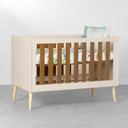 Ver imagem 2 de Kit Quarto Infantil com Pés Retrô Natural - Cômoda Elfe 4 Gavetas + Guarda-Roupa Elfe + Berço Mini C