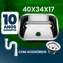 Ver imagem 3 de Cuba Pia Inox 430 Cozinha N 0 40x34x17 As Funda