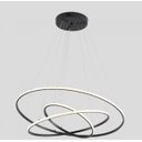 Ver imagem 2 de Pendente Led 3 Anéis 80cm Preto Hall Sala Mesa Bancada Gourmet