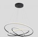 Ver imagem 2 de Pendente Led 3 Anéis 80cm Preto Hall Sala Mesa Bancada Gourmet