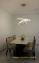 Ver imagem 5 de Pendente Led 3 Anéis 80cm Preto Hall Sala Mesa Bancada Gourmet