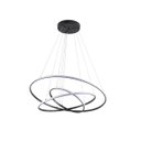 Ver imagem 1 de Pendente Led 3 Anéis 80cm Preto Hall Sala Mesa Bancada Gourmet