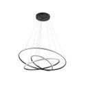 Ver imagem 1 de Pendente Led 3 Anéis 80cm Preto Hall Sala Mesa Bancada Gourmet