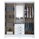 Ver imagem 3 de Guarda-Roupa Casal Catedral 4 Portas 3 Gavetas Branco/Rosa - Bci Móveis