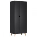 Ver imagem 1 de Guarda-roupa Solteiro Puma 2 Portas Preto - Falkk