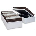 Ver imagem 1 de Cama Box Baú Solteiro: Colchão Ortopédico Ortobom Light + Base CRC Courano White(88x188)